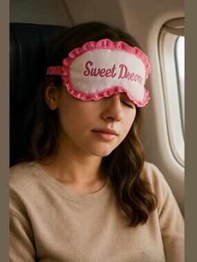 Dear Amanda Bynes Y2K 100% Silk Pink Sleep Mask Collectible